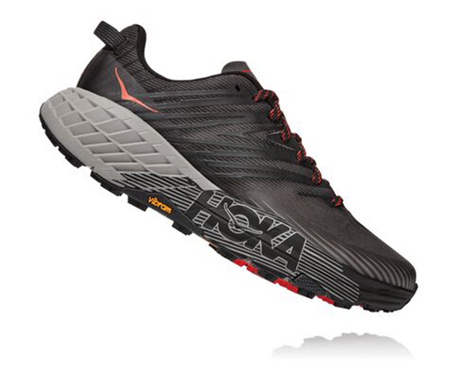 Hoka One One Mens Trail Shoes - Speedgoat 4 - Black - RDPX12869